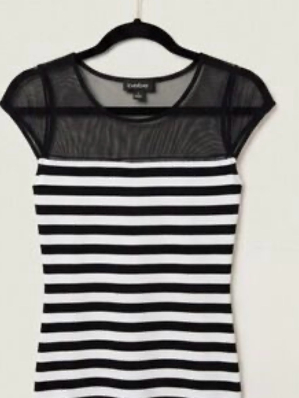 Bebe black and white striped shirt size ps